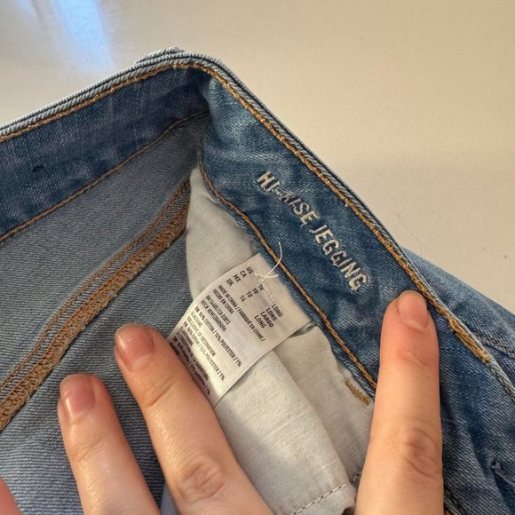 American Eagle Hi-Rise Jegging I 10 Long I Light Wash Blue Denim - Picture 2 of 3